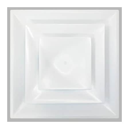 American Louver Stratus Plastic Cone Diffuser, Ceiling, 14, R6 Insulated, White